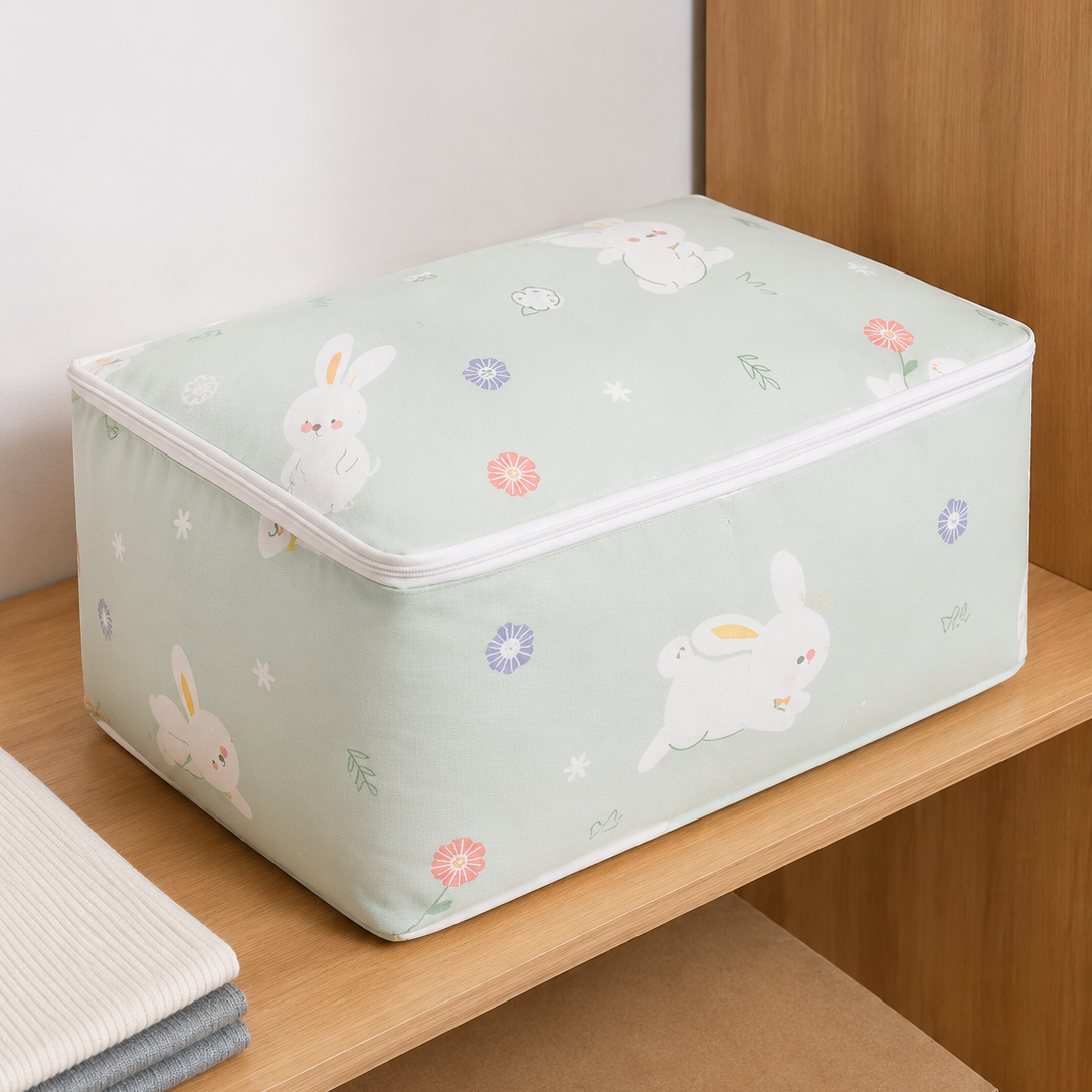 Sac de rangement pliable pour vêtements et couettes avec fermeture éclair – Grand organisateur de couvertures