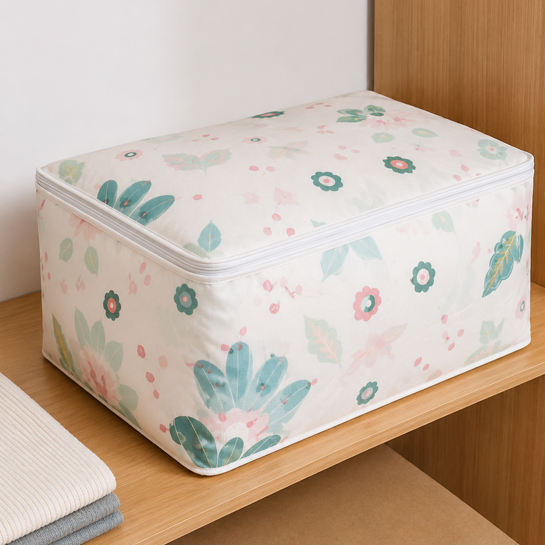 Sac de rangement pliable pour vêtements et couettes avec fermeture éclair – Grand organisateur de couvertures