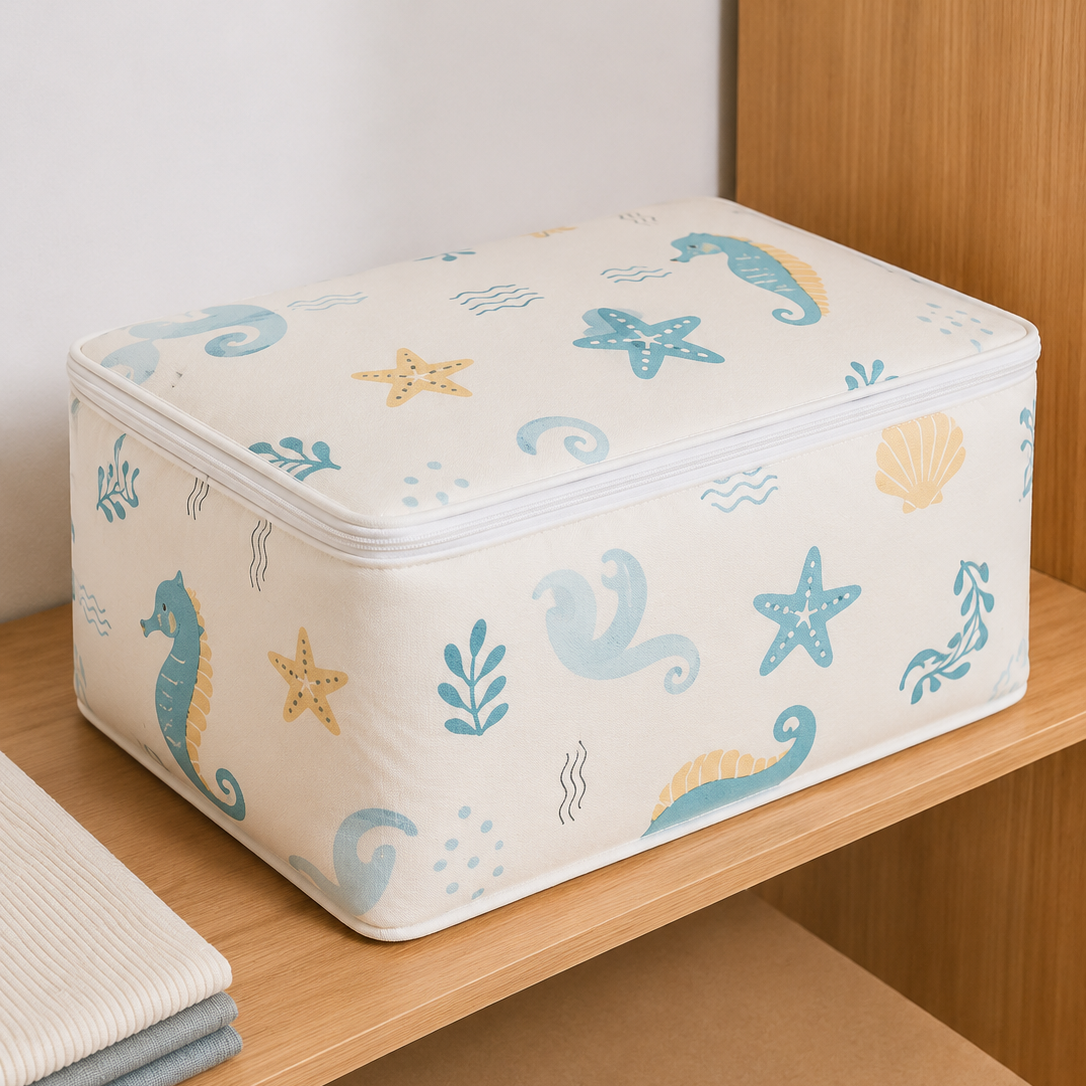 Sac de rangement pliable pour vêtements et couettes avec fermeture éclair – Grand organisateur de couvertures
