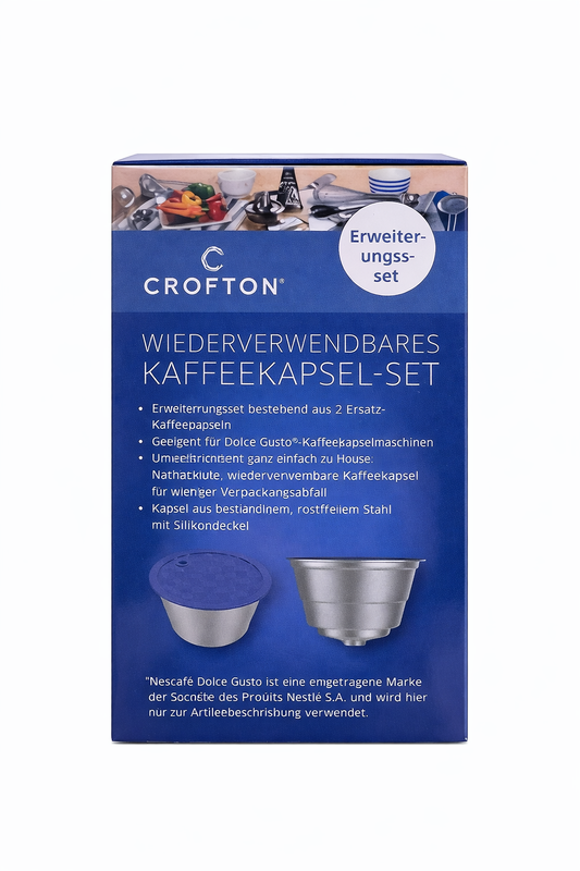 Crofton Reusable Coffee Capsule Set of 2 – Nespresso Compatible Refillable Coffee Pods