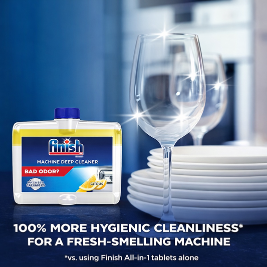Finish Citrus Dishwasher Cleaner Liquid – Deep Cleaning Machine Descaler Removes Limescale & Grease for Fresh, Hygienic Dishwasher