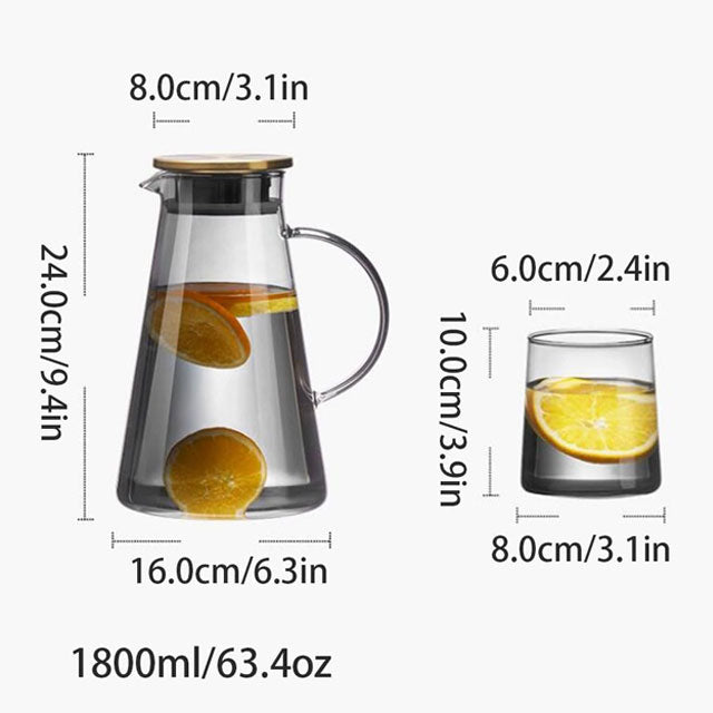Classic Gray Large Capacity Glass Tea Kettle &amp; Fruit Tea Maker – Premium Household Tea Set with Handle, Easy to Use