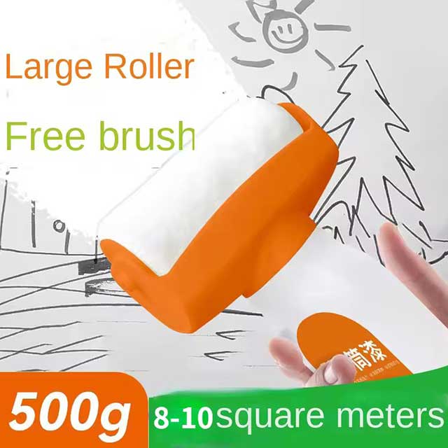 Clean Taste Environmental Protection Wall Paint – Latex Paint for Graffiti Repair & DIY Wall Renovation with Small Roller Brush