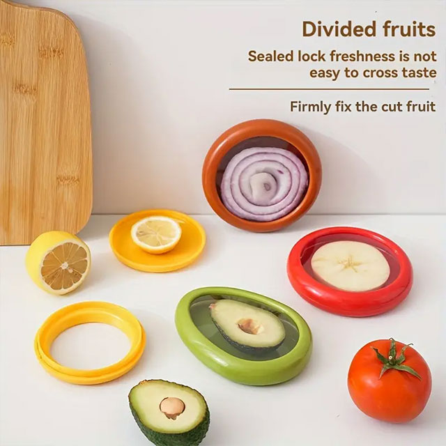 Clear Fruit & Vegetable Crisper Set – 1/4PCS Airtight Storage Containers for Avocado, Onion & More – Reusable, Freezer-Safe, Kitchen Organizer & Food Keeper