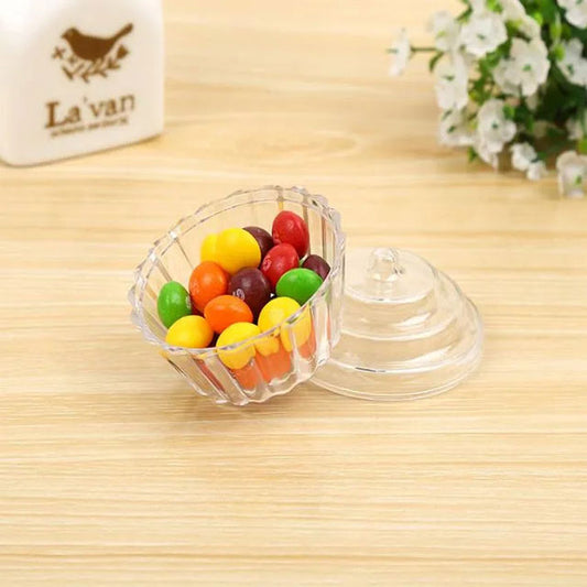 Clear Mini Cake Stand for Cupcake Favors – Plastic Candy Box & Party Treat Container for Weddings, Birthdays & Gift Wrapping