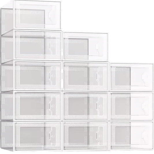 Clear Stackable Shoe Storage Box – Drawer-Style Plastic Organizer, Transparent Shoe Rack & Cabinet for Sneakers & Heels