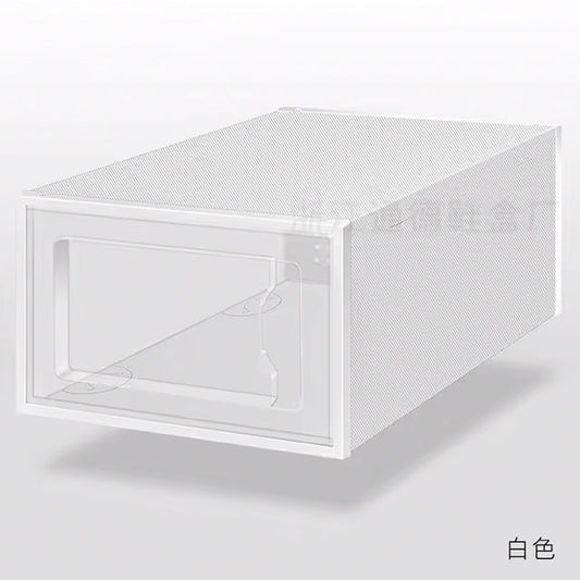 Clear Stackable Shoe Storage Box – Drawer-Style Plastic Organizer, Transparent Shoe Rack & Cabinet for Sneakers & Heels
