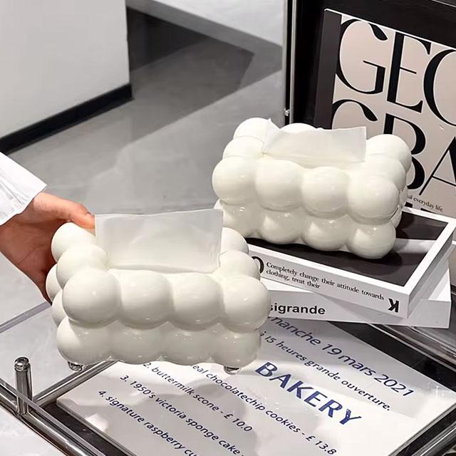 Cloud Design Tissue Box – Stylish Desktop Paper Holder & Towel Dispenser for Living Room, Kitchen, Car & Office Décor