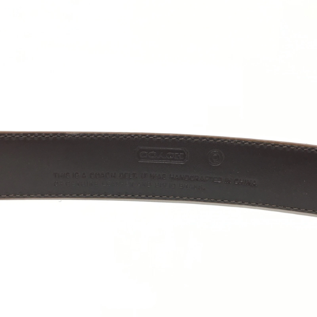 Coach Handcrafted Leather Belt – Tan Dress Belt with Brass Buckle, Size L