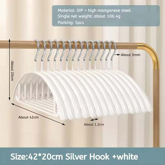 Impregnated Semi-round Coat Hanger Seamless Storage Thick Clothes Brace Non-slip Stainless Steel Clothes Hanging Adult