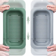 Collapsible Over the Sink Colander | Expandable Kitchen Strainer Basket for Pasta, Fruits, and Vegetables