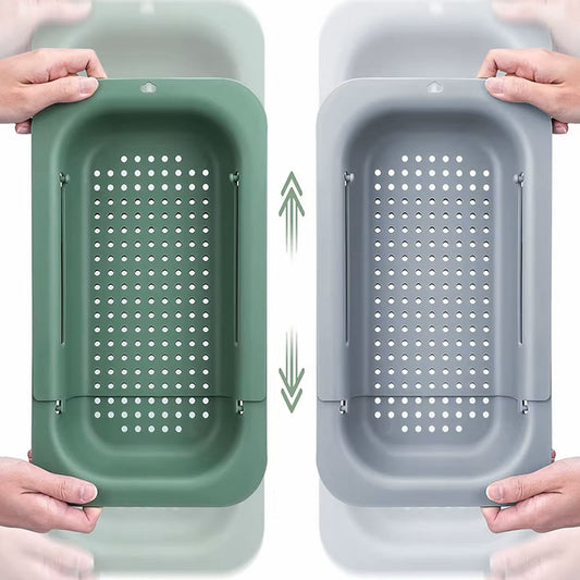 Collapsible Over the Sink Colander | Expandable Kitchen Strainer Basket for Pasta, Fruits, and Vegetables