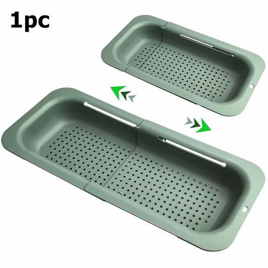 Collapsible Over the Sink Colander | Expandable Kitchen Strainer Basket for Pasta, Fruits, and Vegetables