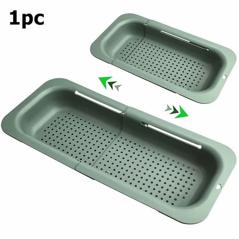 Collapsible Over the Sink Colander | Expandable Kitchen Strainer Basket for Pasta, Fruits, and Vegetables