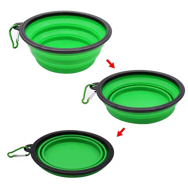 Collapsible Silicone Dog Bowl – Portable Folding Outdoor Food Container &amp; Feeder Dish