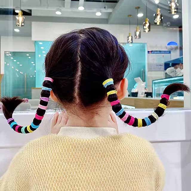 Colorful Elastic Nylon Hair Bands for Girls – High-Quality Kids Hair Accessories & Headdress | 200/300/500 Pcs Rubber Bands Pack
