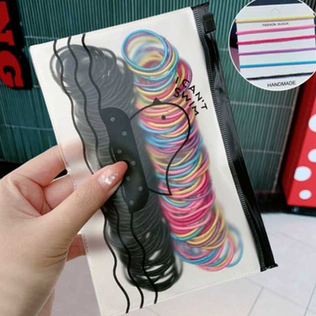 Colorful Elastic Nylon Hair Bands for Girls – High-Quality Kids Hair Accessories & Headdress | 200/300/500 Pcs Rubber Bands Pack