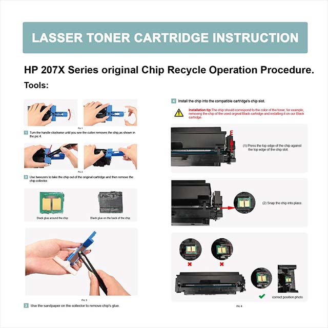 Compatible Toner Cartridge 207X for HP Color LaserJet Pro MFP M283fdw/M255dw – No Chip Replacement (Fits HP 207X, 207A, W2210A)