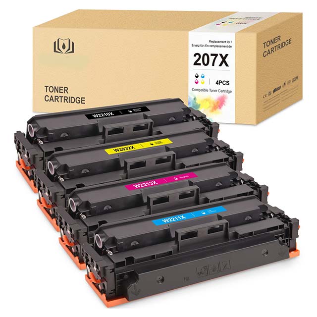Compatible Toner Cartridge 207X for HP Color LaserJet Pro MFP M283fdw/M255dw – No Chip Replacement (Fits HP 207X, 207A, W2210A)