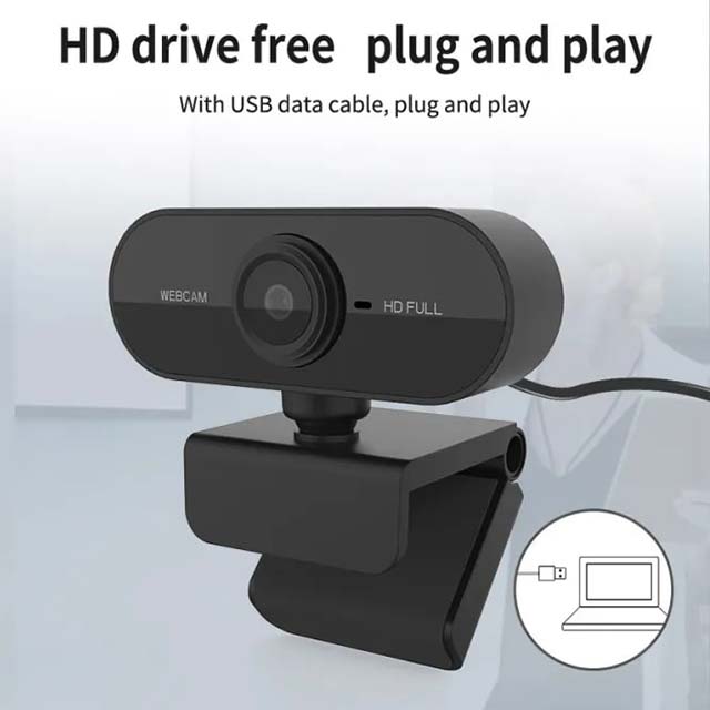 1080P Full HD Computer Network Camera- Microphone USB Plug PC Mac Laptop Desktop Live Video Call Work Mini Camera