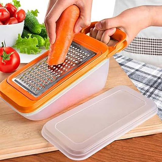Contiup 4-in-1 Cheese Grater Set – Multi-Purpose Shredder with Container for Cheese & Vegetables (Green)