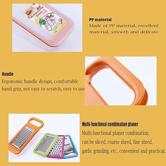 Contiup 4-in-1 Cheese Grater Set – Multi-Purpose Shredder with Container for Cheese & Vegetables (Green)