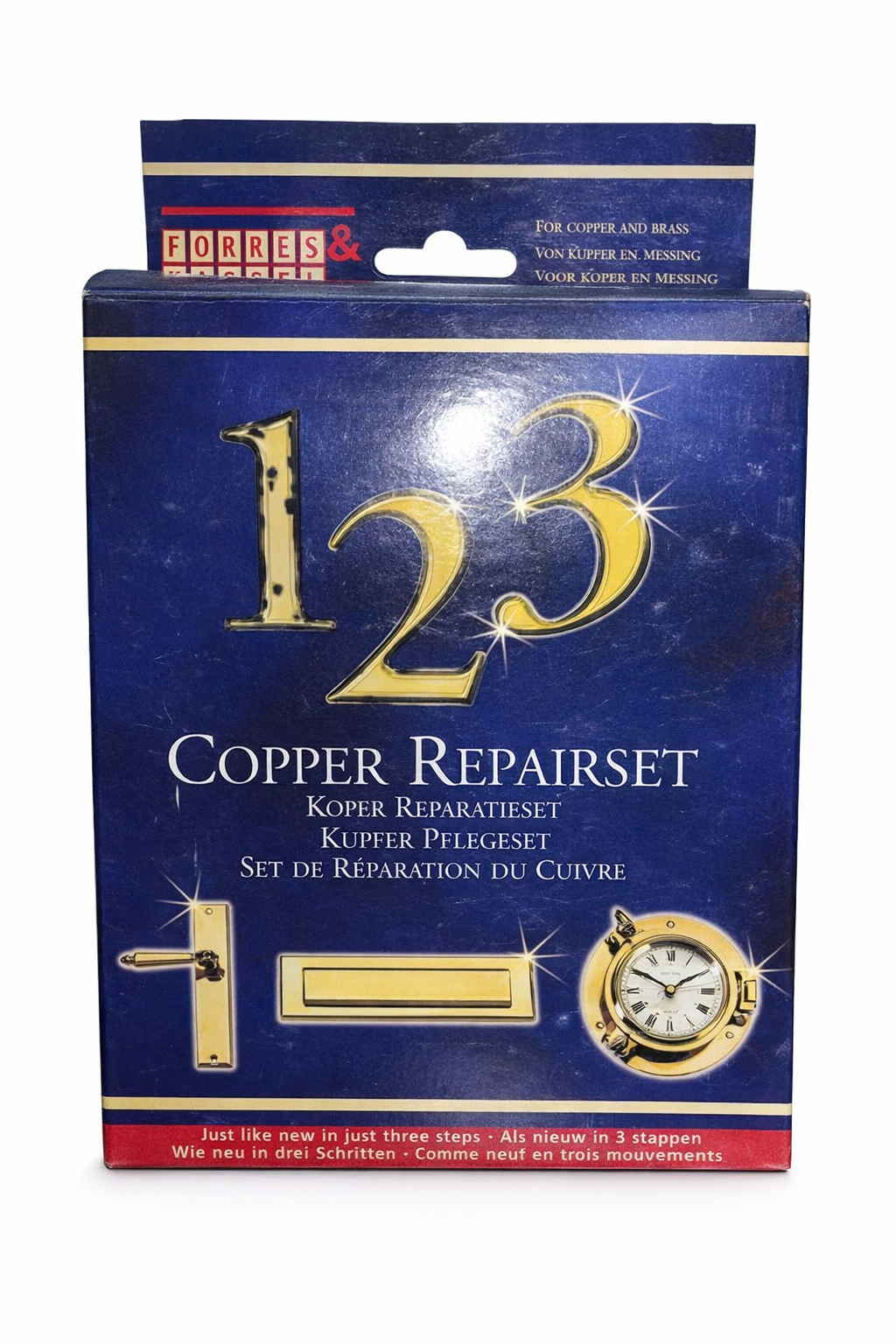 123 Copper & Brass Repair Set – 3-Step Cleaning, Polishing & Protection Kit for Metal Surfaces (Restores Shine & Removes Tarnish)