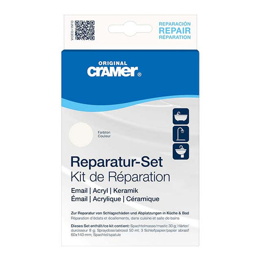 Cramer S203AMZ Ceramic/Enamel Repair Kit for Baths, Sinks &amp; Countertops - Alpine White, with Email Star 2-in-1 Cleaning &amp; Polishing Paste for Enamel Surfaces
