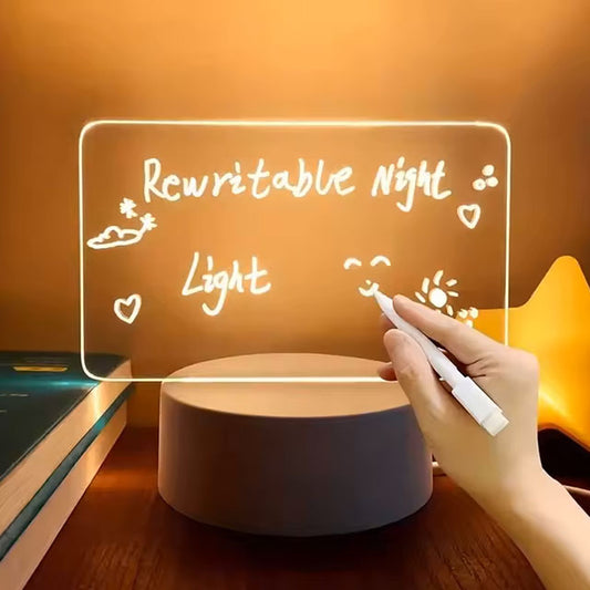 Bloc-notes LED créatif – Lampe de bureau 3D, Ornement décoratif en acrylique fait main, Cadeau unique pour une petite amie 