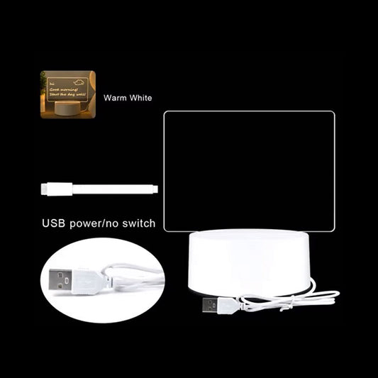 Bloc-notes LED créatif – Lampe de bureau 3D, Ornement décoratif en acrylique fait main, Cadeau unique pour une petite amie 