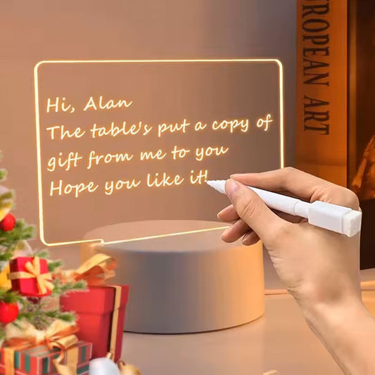Bloc-notes LED créatif – Lampe de bureau 3D, Ornement décoratif en acrylique fait main, Cadeau unique pour une petite amie 