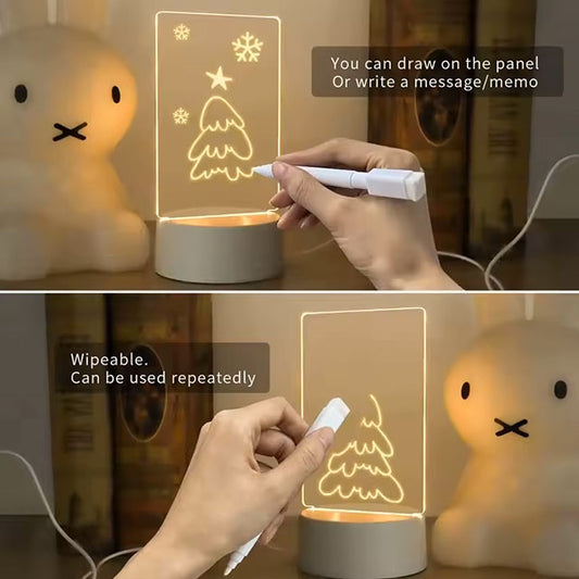 Bloc-notes LED créatif – Lampe de bureau 3D, Ornement décoratif en acrylique fait main, Cadeau unique pour une petite amie 