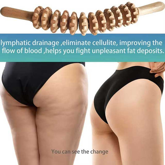 Curved Wooden Massage Roller – Body Shaping Tool for Stomach, Cellulite & Lymphatic Drainage Therapy