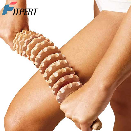 Curved Wooden Massage Roller – Body Shaping Tool for Stomach, Cellulite & Lymphatic Drainage Therapy