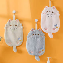 Essuie-mains suspendu Tanuki mignon – Tissu en velours corail épais et ultra-absorbant pour la cuisine et la salle de bain