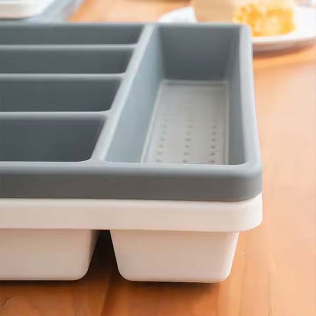 TXL652 Cutlery & Utensil Organizer – Spoons, Forks, Chopsticks Storage Box with Dividers for Kitchen Drawer, Household Tableware Organizer