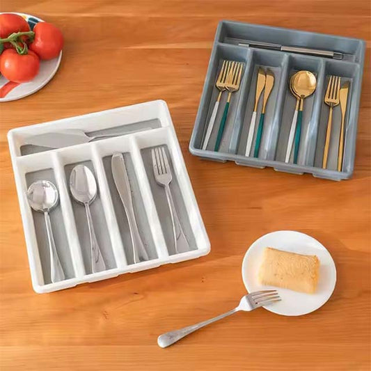 TXL652 Cutlery & Utensil Organizer – Spoons, Forks, Chopsticks Storage Box with Dividers for Kitchen Drawer, Household Tableware Organizer
