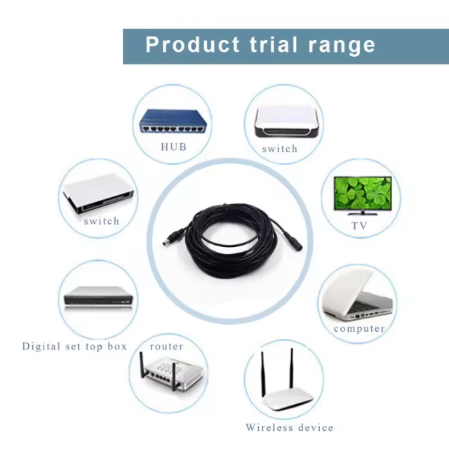 DC Extension Cable – Female to Male Plug for 5V 2A Power Adapter, CCTV Cameras & LED Strips