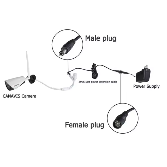 DC Extension Cable – Female to Male Plug for 5V 2A Power Adapter, CCTV Cameras & LED Strips