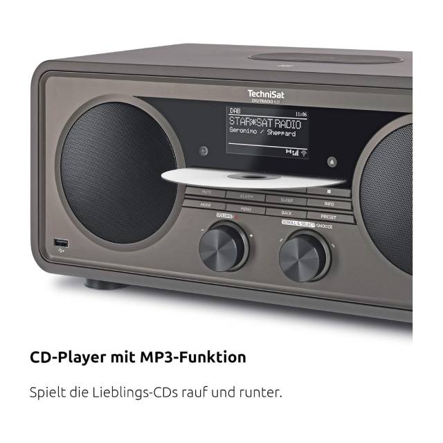 TechniSat DIGITRADIO 631 – Radio Internet stéréo (DAB, FM, 70 W 2.1 avec caisson de basses, télécommande, CD, USB, Bluetooth, AUX, Wi-Fi, LAN, Spotify Connect, compatible Alexa) – Anthracite