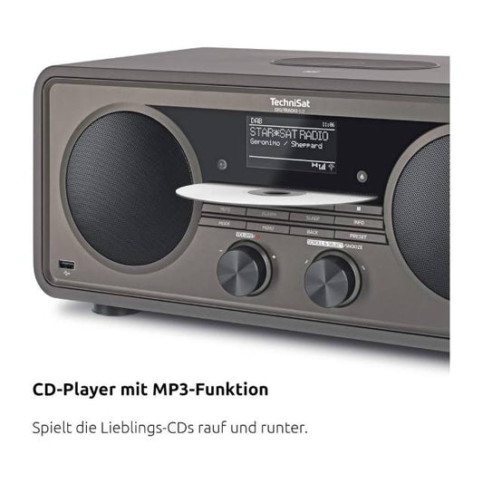 TechniSat DIGITRADIO 631 – Radio Internet stéréo (DAB, FM, 70 W 2.1 avec caisson de basses, télécommande, CD, USB, Bluetooth, AUX, Wi-Fi, LAN, Spotify Connect, compatible Alexa) – Anthracite