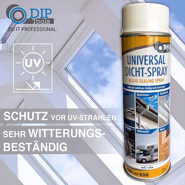DIP-Tools Elastic Universal Sealing Spray – Premium Waterproof Sealant for Gutters, Boats &amp; Caravans