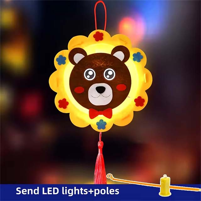 DIY Handheld Mid-Autumn Festival Cartoon Lantern for Kids – Kindergarten Crafts &amp; Glowing Toy Booth Decor