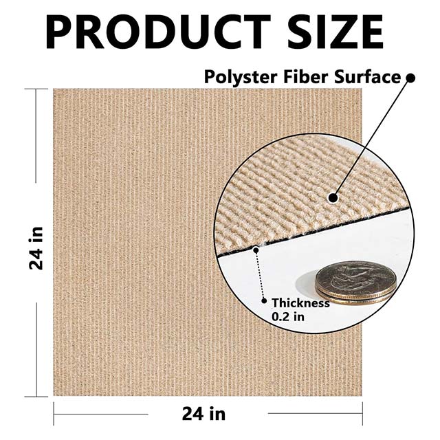 DIY Peel &amp; Stick Carpet Tiles – Non-Slip Self-Adhesive Khaki Square Carpet with Soft Pad for Bedroom &amp; Living Room Floor