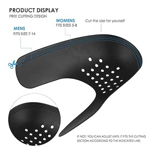 DK177 2 Pairs Kink Protection Shoe Guards – Anti-Wrinkle Air Force 1 &amp; Trainers Protector in Black for Women EU 35-40 (With Storage Box)