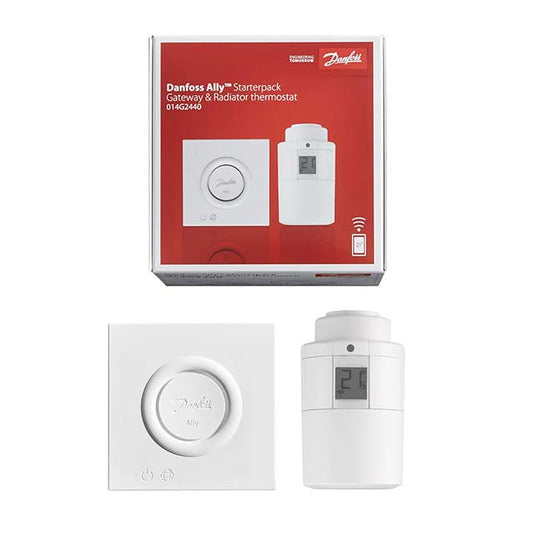 Danfoss Ally Starter Pack Includes Gateway and Radiator Thermostat - White