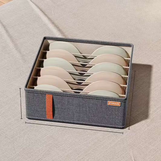 Dark Grey Underwear & Socks Drawer Organizer – 6, 7, and 20 Cell Wardrobe Storage Bins – Foldable Fabric Dividers for Bras, Ties, and Belts – Multi-Functional Household Classification Box
