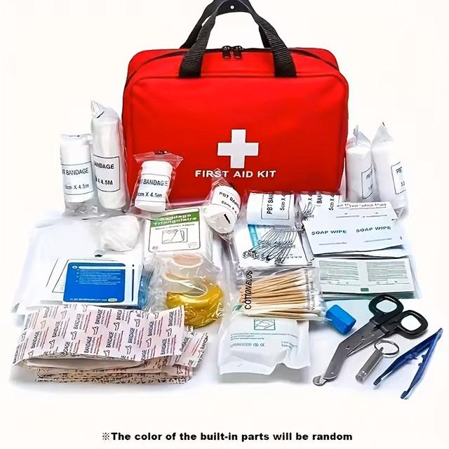 Deluxe First Aid Kit with Carrying Pouch – Essential Emergency Kit for Camping, Hiking & Travel