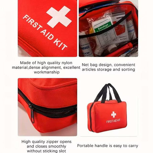 Deluxe First Aid Kit with Carrying Pouch – Essential Emergency Kit for Camping, Hiking & Travel