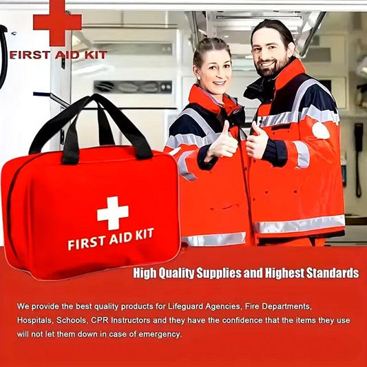 Deluxe First Aid Kit with Carrying Pouch – Essential Emergency Kit for Camping, Hiking & Travel
